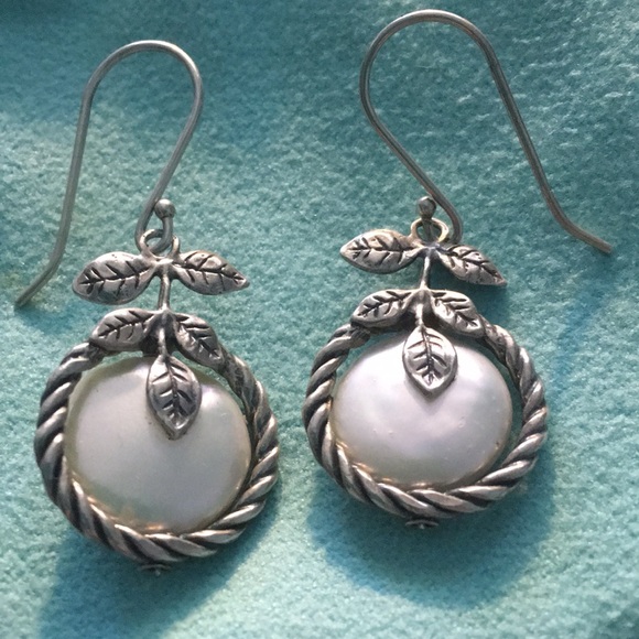 Beautiful Leaf Earrings 925 Silver - Picture 2 of 5
